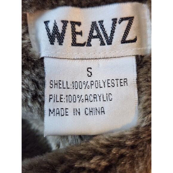 Weavz Suede Jacket Women's S Patchwork Button Down Faux Fur Lined Boho VTG Flaw - Picture 9 of 10